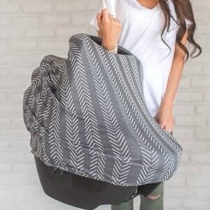 Copper Pearl Multi Use Cover Baby Infant Car Seat Cover Mom Cover Gray White
